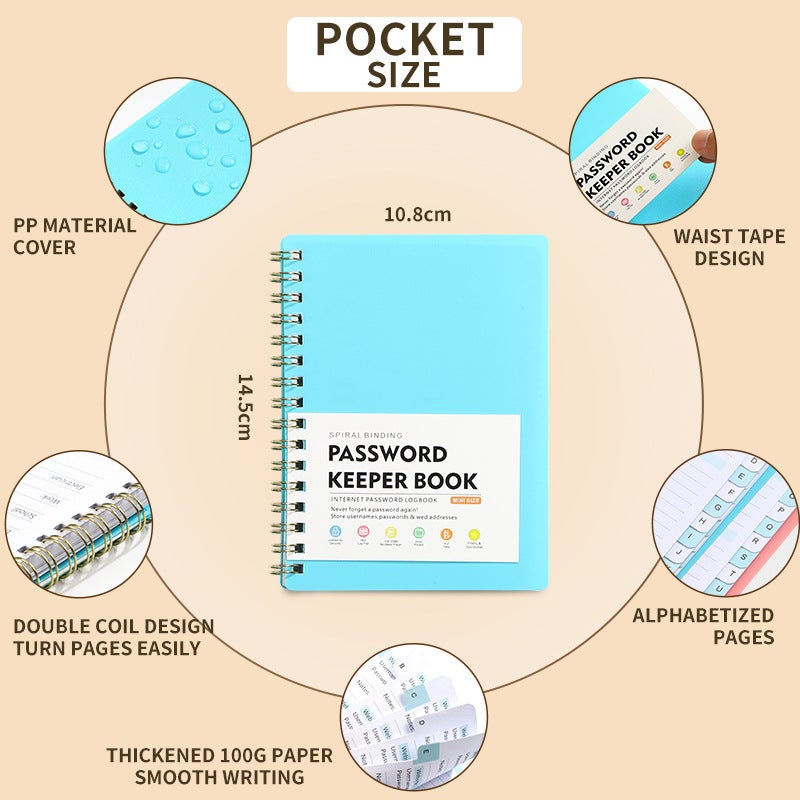 A6 Password Coil Book Custom Letter Label Index Address Notebook Business Meeting Notepad Logo - Image 5