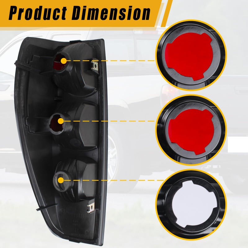 Boine Tail Light Compatible With Chevrolet Chevy Colorado GMC Canyon 2004-2012 Driver and Passenger Side Rear Light Black Smoked Housing Brake Lamps Replaces GM2801164 - Image 3