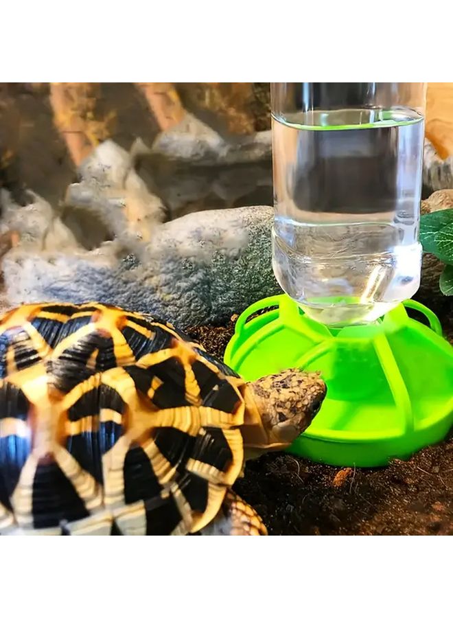 1 Petalent Green Automatic Pet Feeder and Water Dispenser 5.91x5.91 Inch Anti Spill Design Durable Plastic Bowl for Turtles Lizards Geckos Small Animals - Image 1