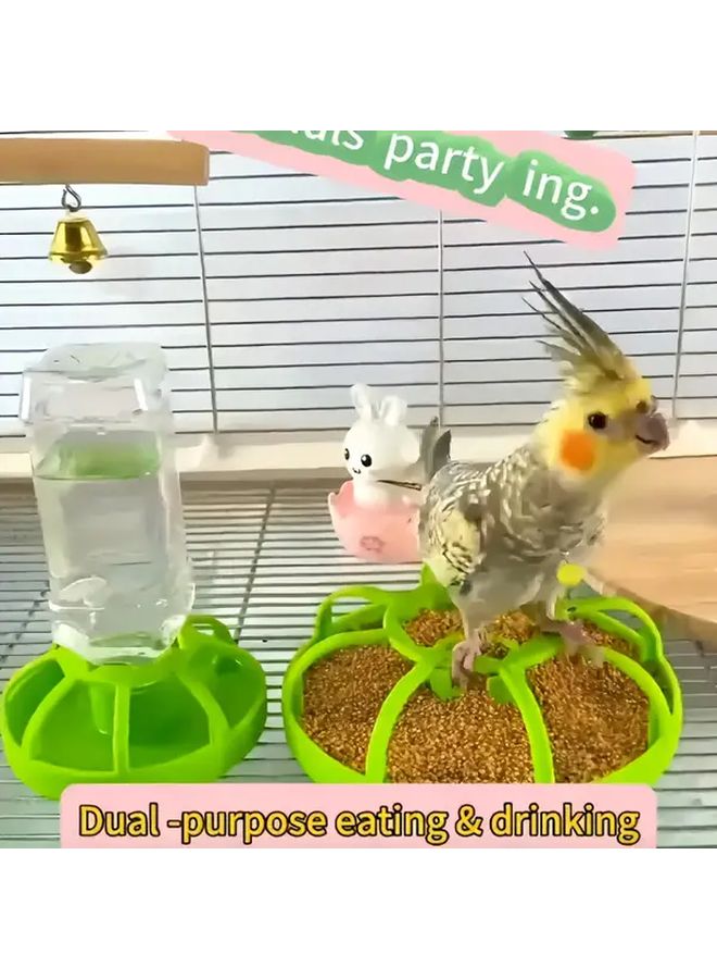 1 Petalent Green Automatic Pet Feeder and Water Dispenser 5.91x5.91 Inch Anti Spill Design Durable Plastic Bowl for Turtles Lizards Geckos Small Animals - Image 2