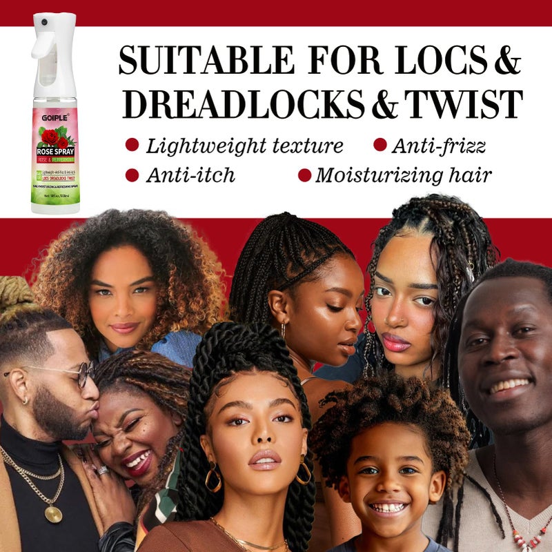 Goiple Rose Water for Hair Loc Spray Moisturizing Refreshing for Locs - Rose Water Hair Scalp Moisturizer - Hydrating Dreadlock Moisturizer to Nourish the Scalp Rosewater & Peppermint Spray Prevents Dry - Image 4