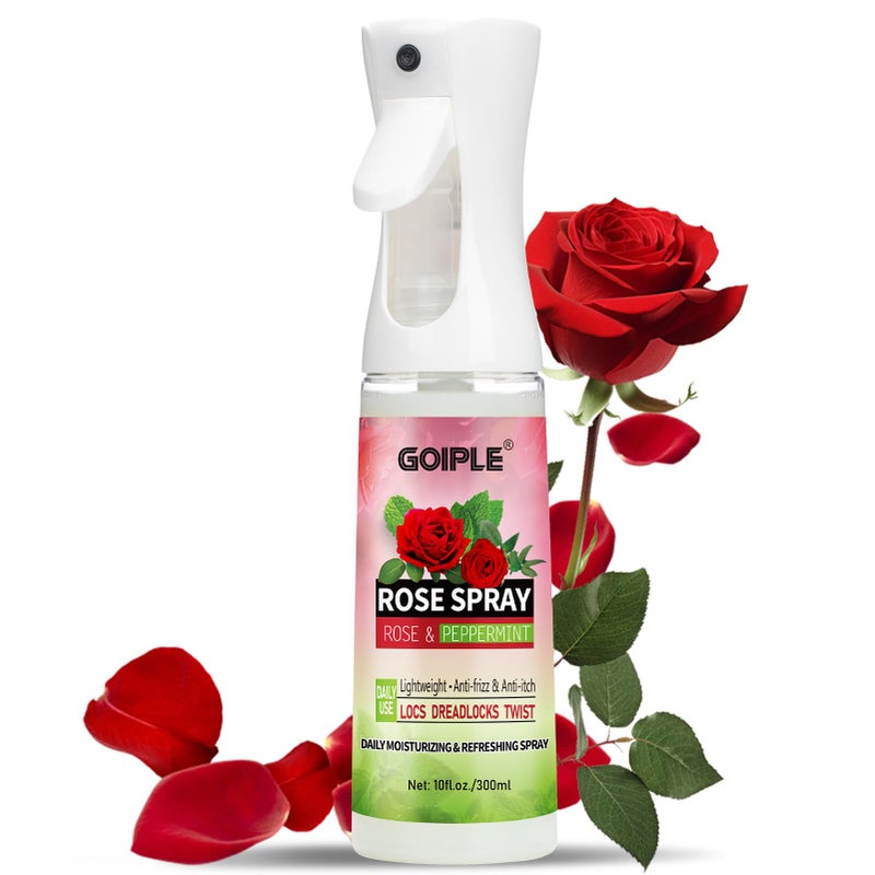 Goiple Rose Water for Hair Loc Spray Moisturizing Refreshing for Locs - Rose Water Hair Scalp Moisturizer - Hydrating Dreadlock Moisturizer to Nourish the Scalp Rosewater & Peppermint Spray Prevents Dry - Image 1