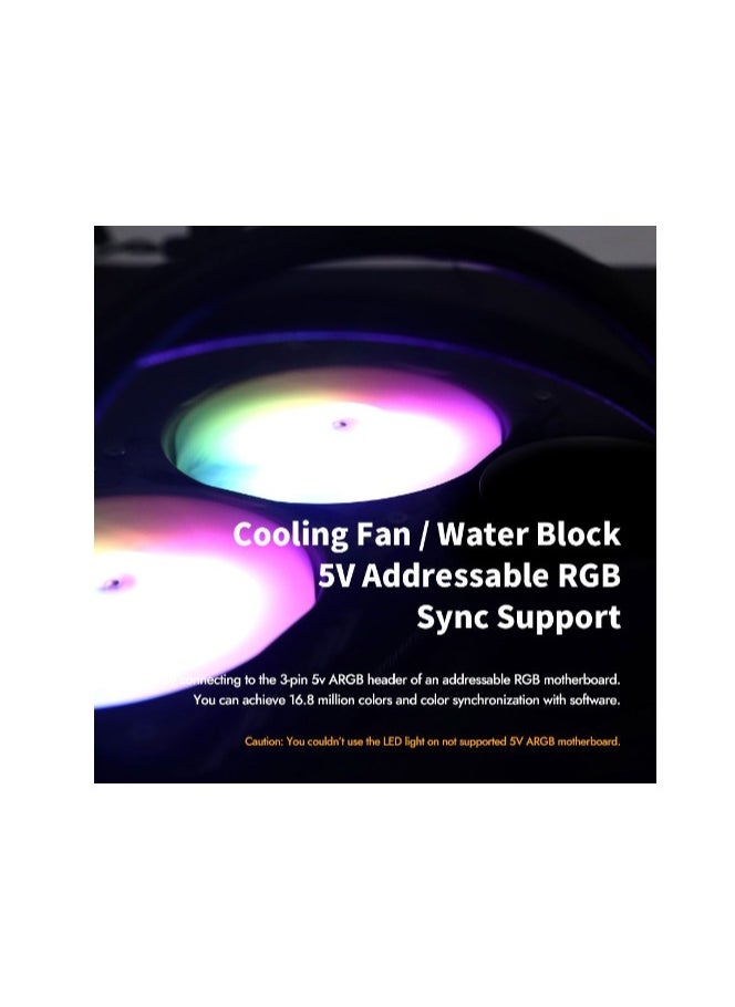Darkflash DN360S-360mm AIO Liquid CPU Cooler, Customizable 2.1 inch LCD Display, 120mm*3 ARGB PWM Fans, Supports latest LGA 1700,1200,115X, AM5/AM4/AM3 Sockets, Low Noise Liquid Cooler- White