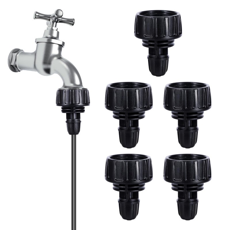 FULAIERGD 3/4'' to1/4'' Irrigation Hose Adapter, Drip Line to Faucet 3/4"Faucet Adapter to1/4" Irrigation tubing Drip Irrigation Hose Adapters, Garden Hose to 1/4 Tubing Adapter for Irrigation System - Image 1