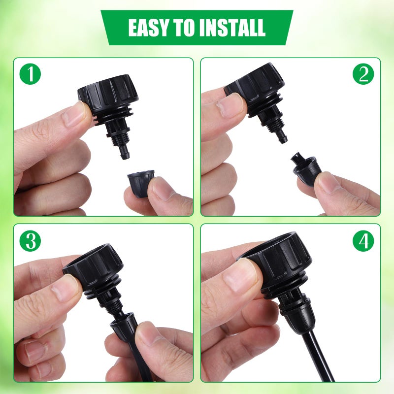 FULAIERGD 3/4'' to1/4'' Irrigation Hose Adapter, Drip Line to Faucet 3/4"Faucet Adapter to1/4" Irrigation tubing Drip Irrigation Hose Adapters, Garden Hose to 1/4 Tubing Adapter for Irrigation System - Image 3