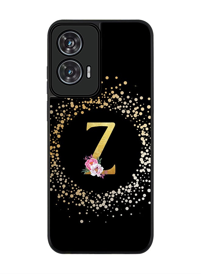 Stylizedd غطاء لهاتف موتورولا إيدج 50 فيوجن 5G، حماية كاميرا نحيفة، غطاء هاتف مضاد للصدمات - تصميم مخصص مزخرف بالأزهار - ز (أسود) - Image 1