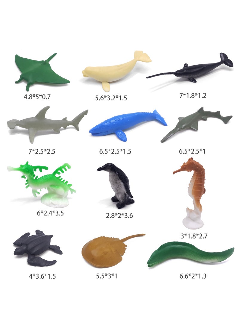 [Bag] small dinosaur farm animal insect model Mini children toy model PVC cross-border hot sale 12 marine animals-combination C [bag]] 12 marine animals-combination C [bag]] 