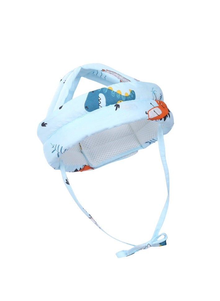 Baby Safety Hat Infant Head Protector Cushion Summer Breathable Adjustable Kids Children Protection Helmet (Cute Dinosaurs)