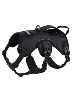 Rabbitgoo Escape Proof Dog Harness, Soft Padded Full Body Pet Harness, Reflective Adjustable No Pull Vest with Lift Handle and Leash Clip for Large Dogs Walking Hiking Training, M, Black  - Image 1