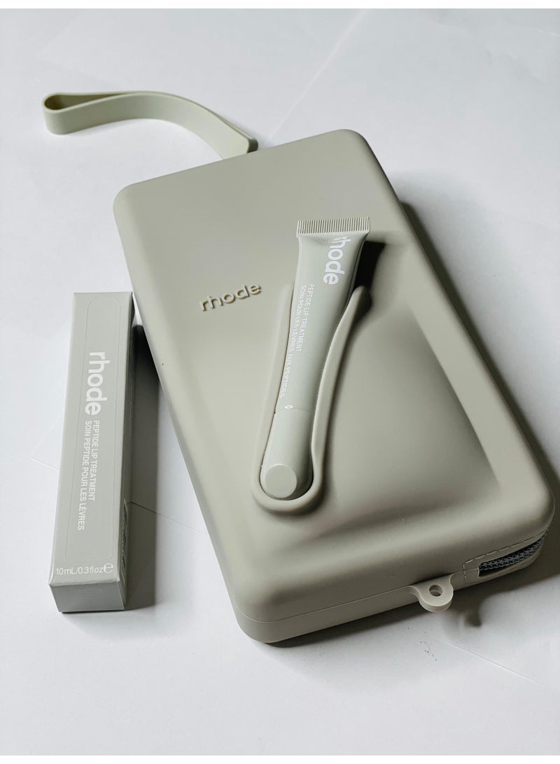 Rhode Pouch Bag with Adjustable Strap and Lip Gloss – Stylish, Compact, and Perfect for On-the-Go Beauty and Everyday Essential GREY - Image 5