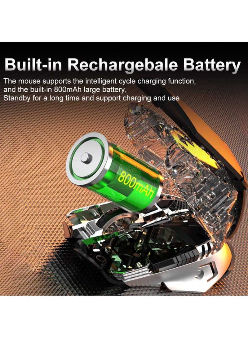 Ola SC200 Wireless Bluetooth Gaming Mouse Built-in 800mAh Battery Side Buttons LED Backlight 2.4G Optical Rechargeable for Laptop, MacBook, Notebook, Tablet, Mobile (Grey) - Image 3