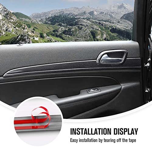 JeCar Center Console Dashboard Panel Trims Inner Door Handle Covers Interior Accessories Compatible with Jeep Grand Cherokee 2011+ WK2, Carbon Fiber Texture - Image 3
