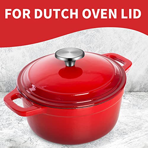 Hotop 4 Sets Dutch Oven Knob Stainless Steel Replacement Knob Pot Lid Handle Compatible with Le Creuset, Aldi, Lodge and Other Enameled Cast-Iron Dutch Oven (Silver) - Image 3