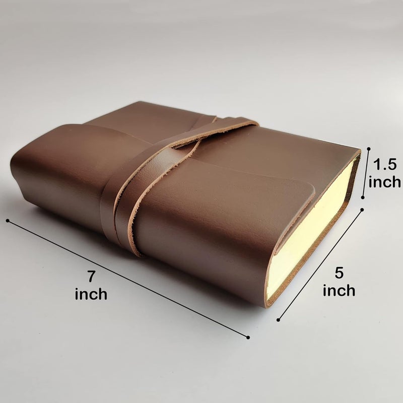 Rustic Town Full Grain Leather Handmade Lined Journal To Write In Notebook Diary For Men Women Writers Artist Poet Gift For Him Her, 180 Pages - Image 3