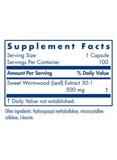 Allergy Research Group Artemisia Sweet Wormwood Extract 100 Vegetarian Capsules  - Image 3