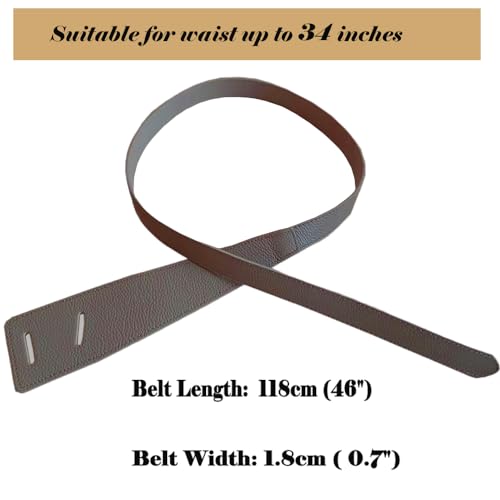 ALAIX Women's Leather Belt Dress Belt for Jeans Jumpsuit Coat Fashion Tie a Knot Genuine Leather Waist Belt Beige - Image 3