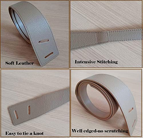 ALAIX Women's Leather Belt Dress Belt for Jeans Jumpsuit Coat Fashion Tie a Knot Genuine Leather Waist Belt Beige - Image 4