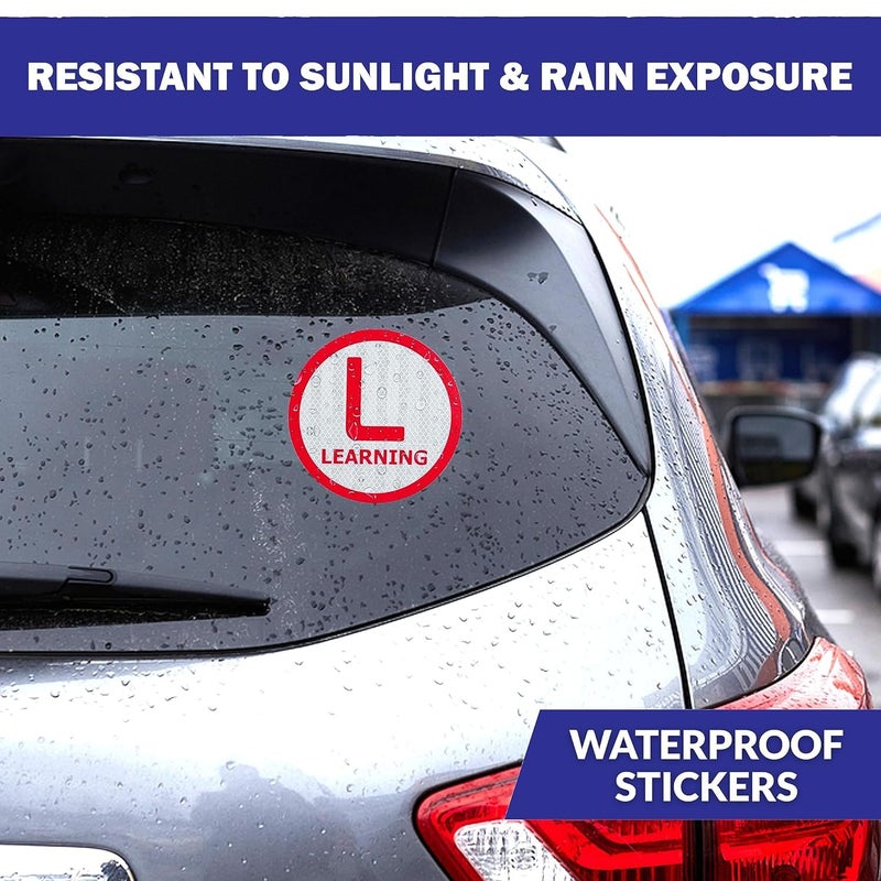 BerryBox Reflective L Sticker for Learning Driver, Waterproof Board Sticker for Car, Easily Removable Material (15cm x 15 cm, 2pcs) (Style 2) - Image 5