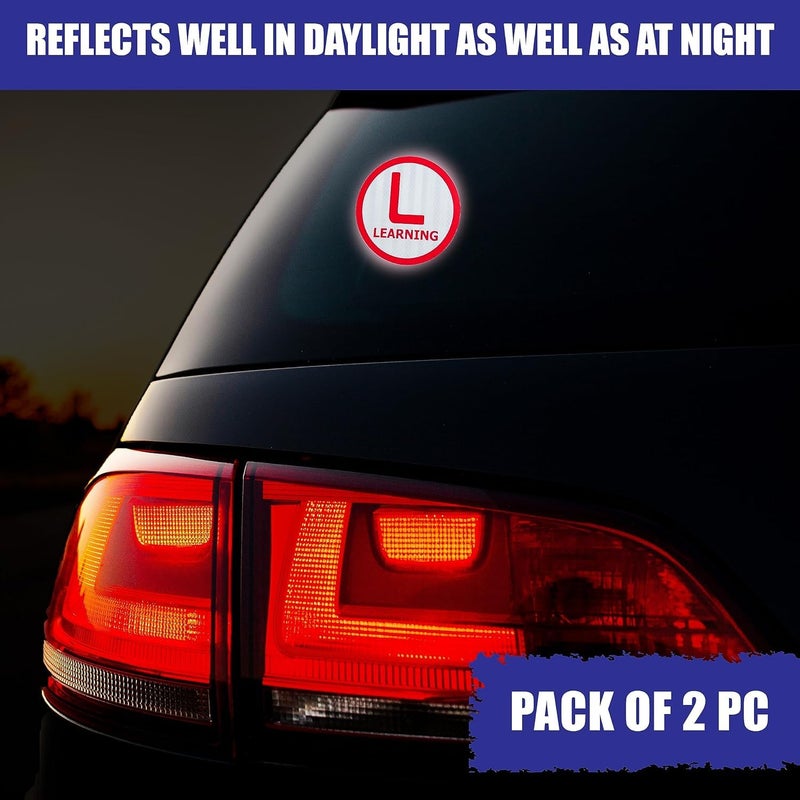 BerryBox Reflective L Sticker for Learning Driver, Waterproof Board Sticker for Car, Easily Removable Material (15cm x 15 cm, 2pcs) (Style 2) - Image 3