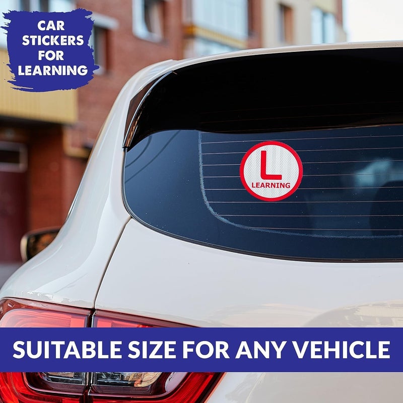 BerryBox Reflective L Sticker for Learning Driver, Waterproof Board Sticker for Car, Easily Removable Material (15cm x 15 cm, 2pcs) (Style 2) - Image 4