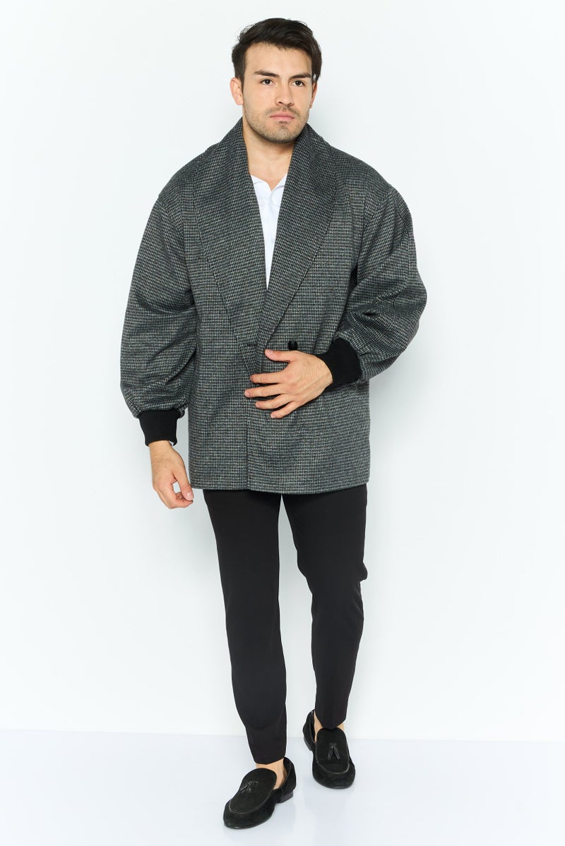 DEX جاكيت رجالي ناعم ذو قشرة محبوكة، أسود - Image 4