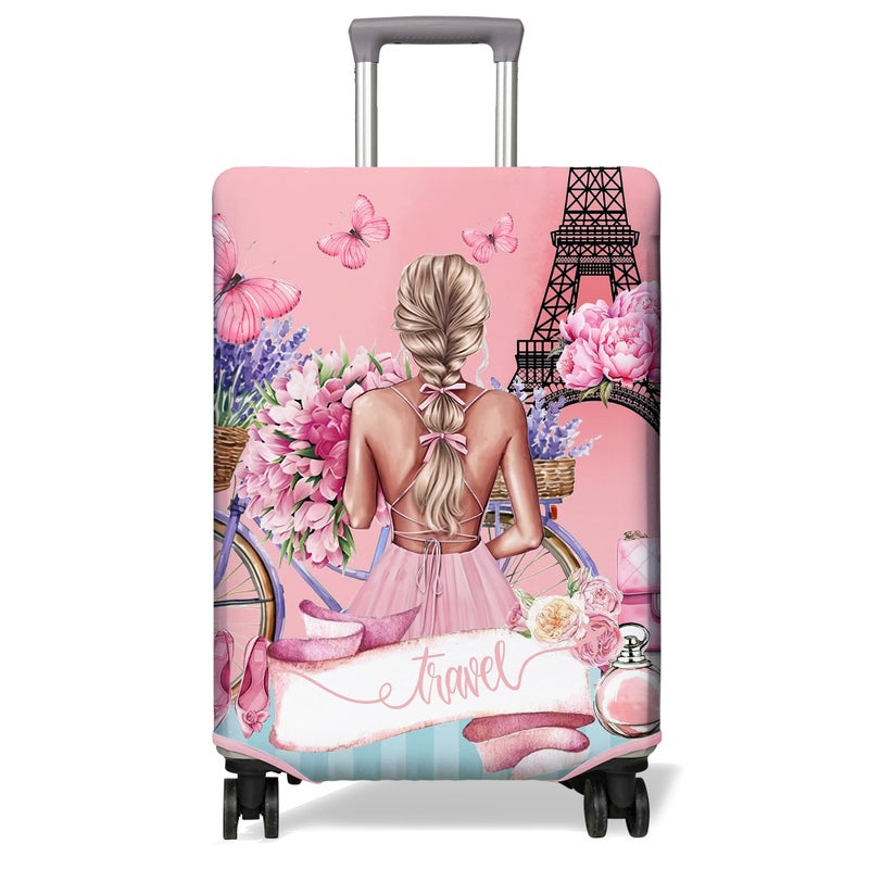 PtRug Travel Luggage Cover Suitcase Protector Fits 1832 Inch Wheel Covers PatternedTravel Related Items Flower Luggage Protector Elastic L - Image 2