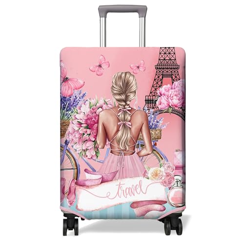 PtRug Travel Luggage Cover Suitcase Protector Fits 1832 Inch Wheel Covers PatternedTravel Related Items Flower Luggage Protector Elastic L - Image 1