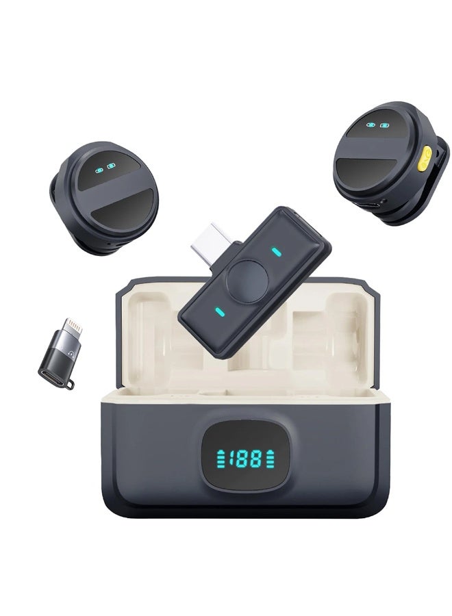 SX21 Magnetic Wireless Microphone for iPhone and Android, Digital Collar Clip Microphone with Noise Reduction, Handheld Microphone for Video Recording, Vlogging, Interviews, and Live Streaming - Image 1