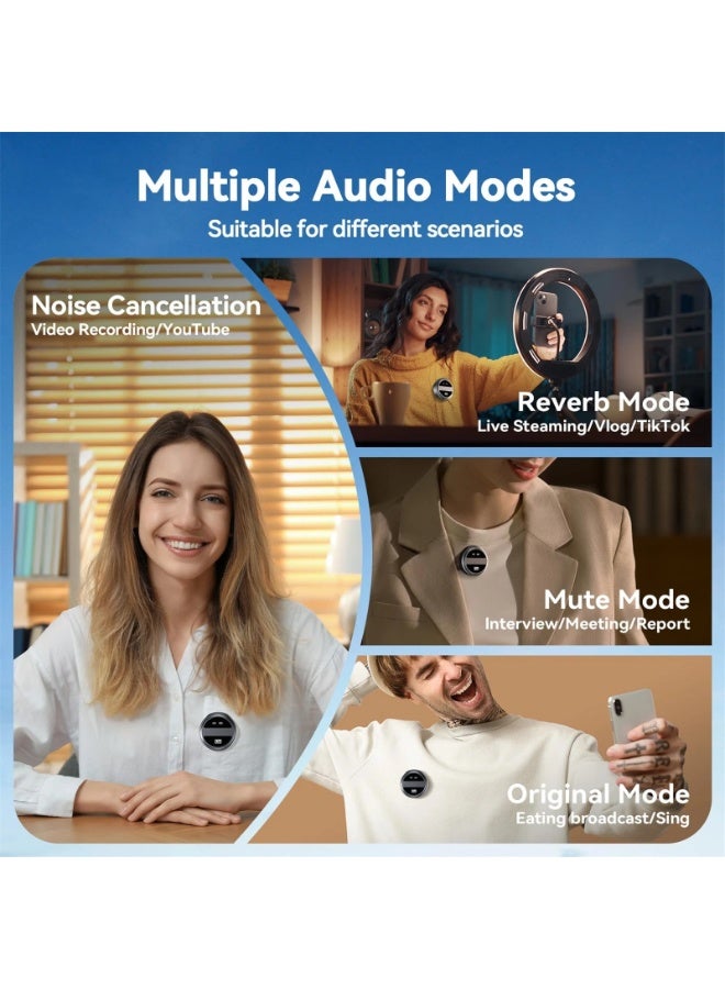 SX21 Magnetic Wireless Microphone for iPhone and Android, Digital Collar Clip Microphone with Noise Reduction, Handheld Microphone for Video Recording, Vlogging, Interviews, and Live Streaming - Image 4