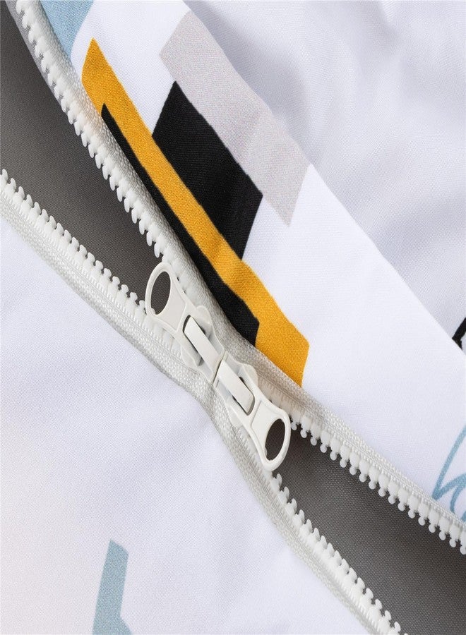 NTBED مجموعة أغطية سرير مطبوعة بشاحنة البناء NTBED توأم خفيفة الوزن من الألياف الدقيقة مع لحاف سيارة الغابة مع ملاءة fitted وأغطية وسائد، أبيض رمادي - Image 4