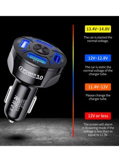 Gzar Gzar 4 Port QC 3.0 Fast Charging USB A Car Charger Adaptor with LED Light For Android Phones iPhone 13 Mini 11 Pro Samsung Galaxy S21 White  - Image 4