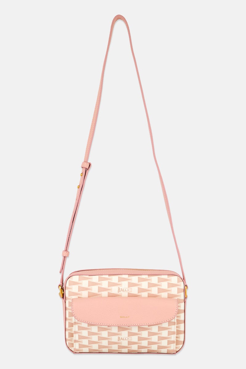BALLY Women Daniel Monogram Pattern Pennant Cross Body Bag, Pink  - Image 1