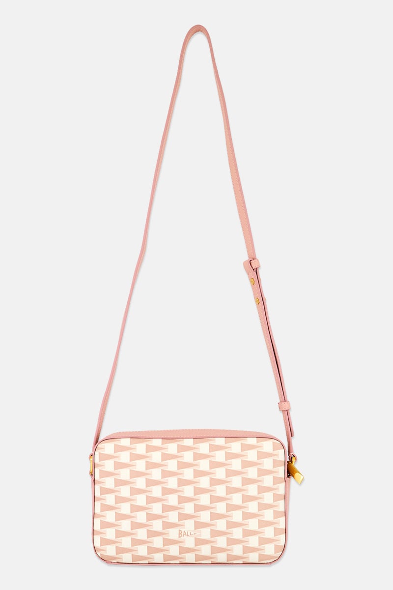 BALLY Women Daniel Monogram Pattern Pennant Cross Body Bag, Pink  - Image 2