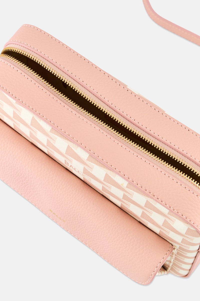 BALLY Women Daniel Monogram Pattern Pennant Cross Body Bag, Pink  - Image 3