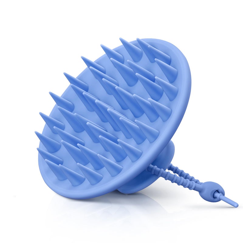 HEETA Scalp Massager Shampoo Brush with Silicone Bristles for Dandruff Removal Scalp Care & Hair Growth, Scalp Scrubber for All Hair Types, Head Massager Stress Relax, Upgraded Large Design,Blue - Image 1