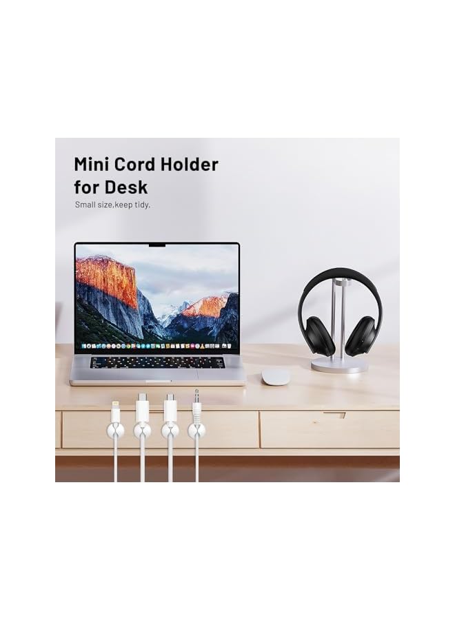 Green Tiger 18 Pack Mini Cable Clips, Cord Organizer Holder Adhesive Cord Management Charger Wire Holder Clips for Desk, Home, Office, Car, Cubicle, Nightstand - White - Image 2