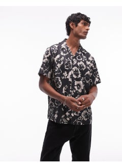 TOPMAN Short Sleeve Satin Floral Shirt  - Image 1
