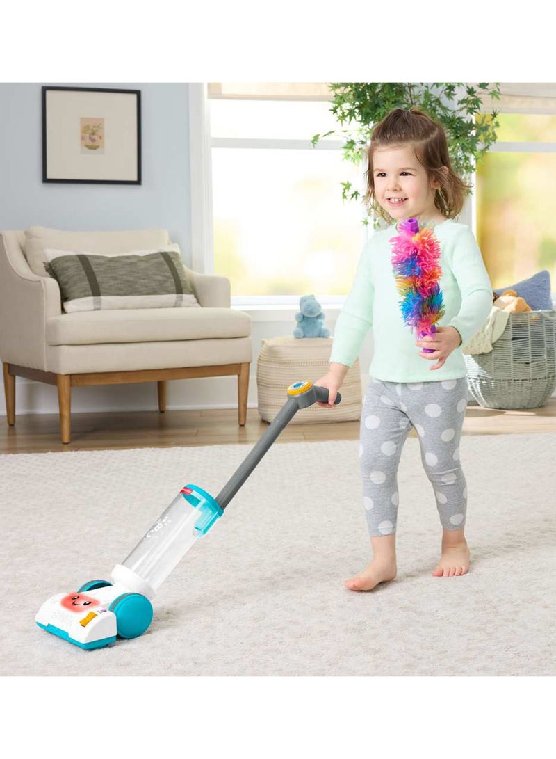 Fisher-Price لعبة الأطفال ضحك وتعلم مكنسة 2 في 1 مع ممسحة، أضواء وموسيقى للعب التظاهر للأطفال من عمر 2 سنوات فما فوق، نسخة متعددة اللغات - Image 3
