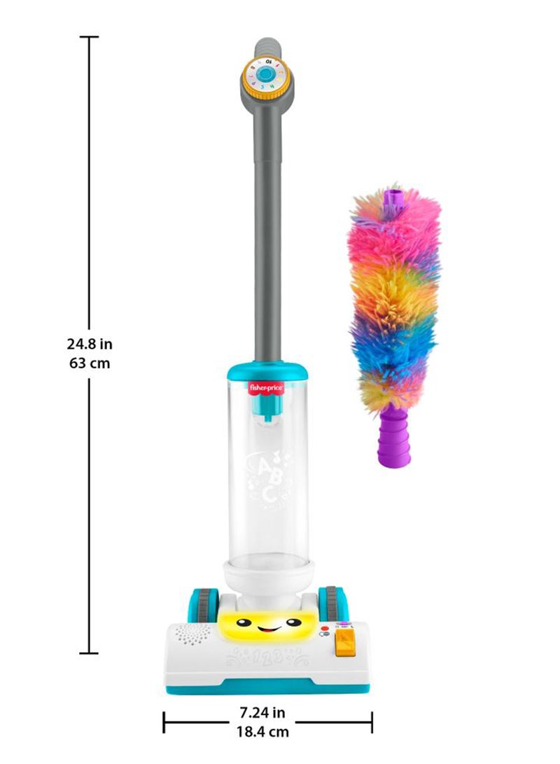 Fisher-Price لعبة الأطفال ضحك وتعلم مكنسة 2 في 1 مع ممسحة، أضواء وموسيقى للعب التظاهر للأطفال من عمر 2 سنوات فما فوق، نسخة متعددة اللغات - Image 5