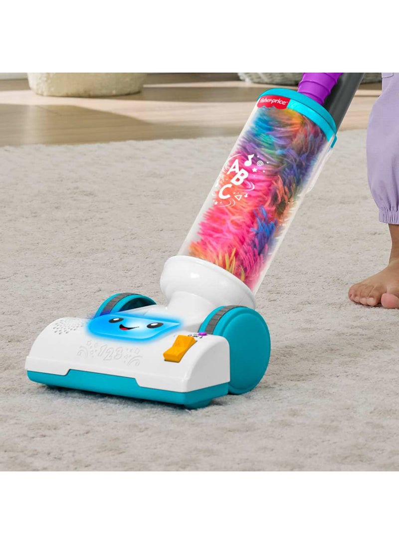 Fisher-Price لعبة الأطفال ضحك وتعلم مكنسة 2 في 1 مع ممسحة، أضواء وموسيقى للعب التظاهر للأطفال من عمر 2 سنوات فما فوق، نسخة متعددة اللغات - Image 4