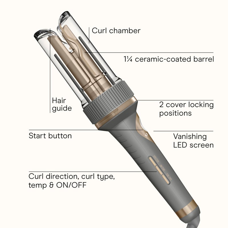 CONAIR INFINITIPRO BY CONAIR Curl Secret Automatic Curling Iron - 1 1/4-inch Barrel - Hair Curler for All Hair Types and Medium to Long Hair Lengths - Dual Voltage for Worldwide Travel - Image 2
