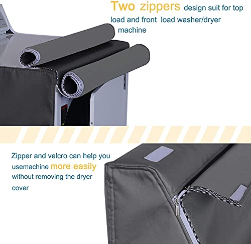 AKEfit 2 Pack Washing Machine Cover,Waterproof Dustproof Washing Cover with Zipper,Fit for Outside Top or Front Load Washer/Dryer,27"W x 26"D x 43"H-Grey - Image 5