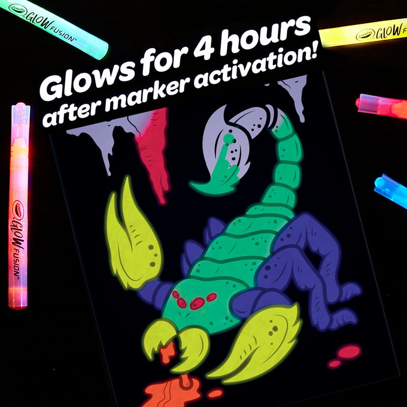 Crayola Glow Fusion, Glow in The Dark Coloring Set with Markers, Alien & Monster Coloring Pages, Gift for Kids - Image 3