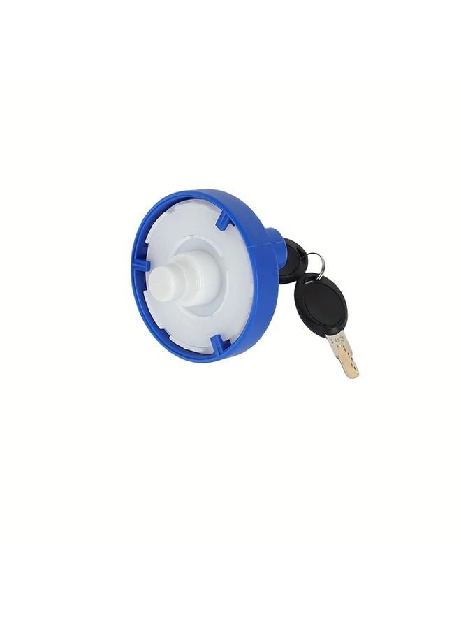 Blue RV Fresh Water Tank Locking System with Gravity Fill Port and Dual Keys - Image 5