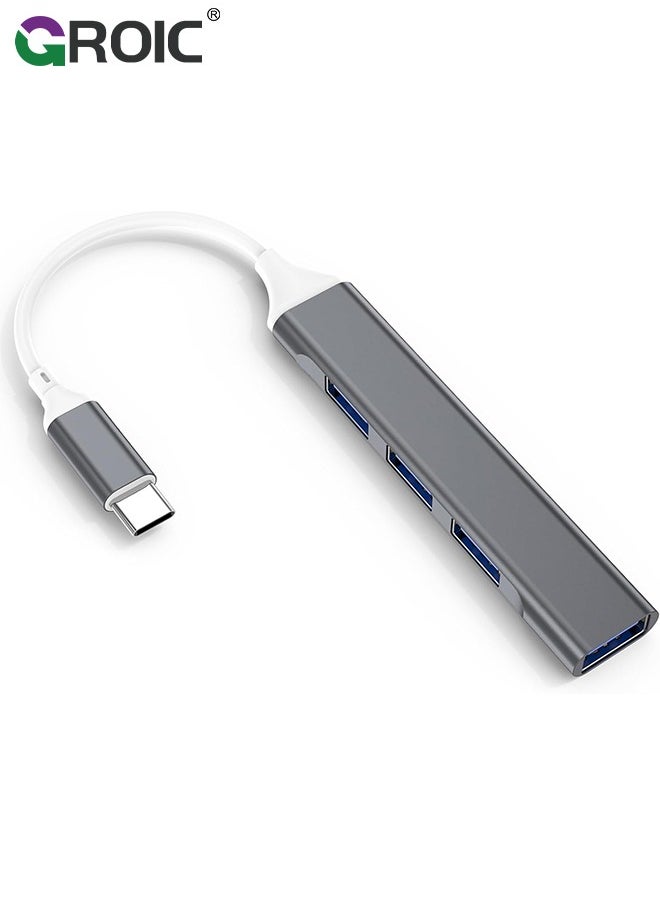 GROIC USB Hub 3.0, 4 Port USB to USB C Adapter, USB 2.0 Hub Ultra-Slim USB C Adapter USB Splitter, USB C Dock USB Extender for Laptop, iMac Pro, MacBook Air, Mac, USB to USB C, USB C to USB  - Image 1