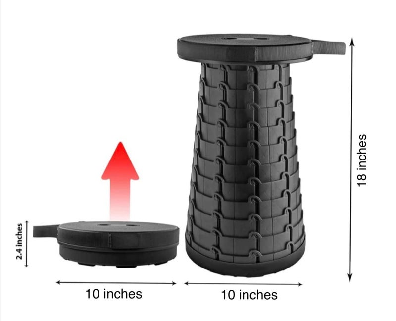 Retractable Folding Stool, Portable Chair Lightweight, Collapsible Stool, Camping Stool, Fishing, Stool for Adults. (Red) - Image 3