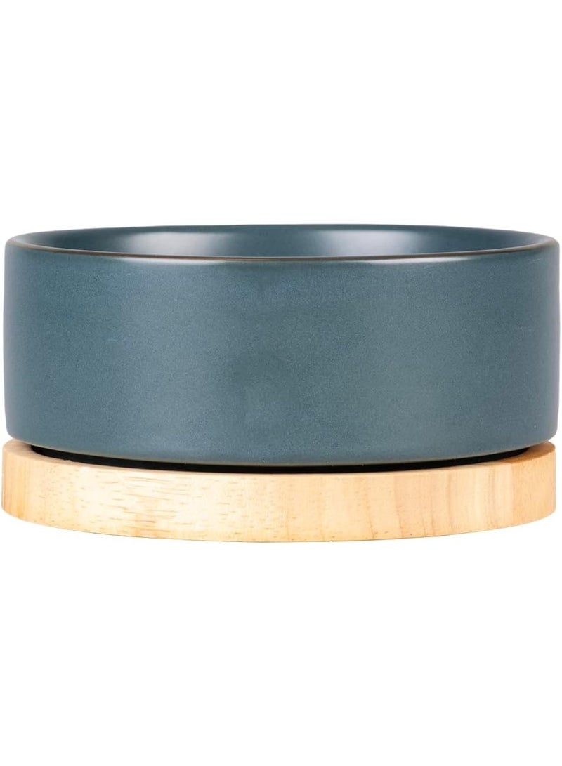 Duvo + Duvo+ Stone Timber Feeding Bowl 450ml Blue 12.5×12.5×6cm – Pet Food & Water Bowl - Image 2