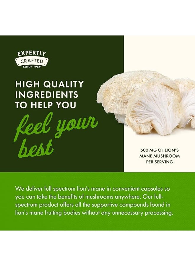 SWANSON LIONS MANE MUSHROOM 500MG | 60 VEGAN CAPSULES - Image 3