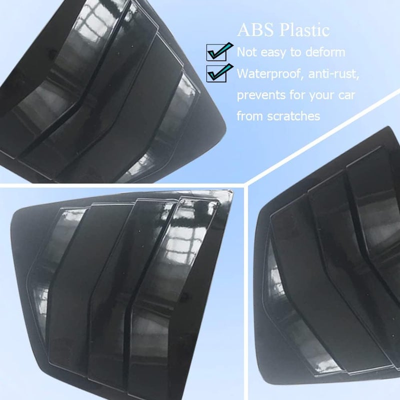XITER 2pcs ABS Racing Style Rear Side Window Louvers for Honda Accord 9th Gen 2013-2017 Sedan (Black) - Image 5