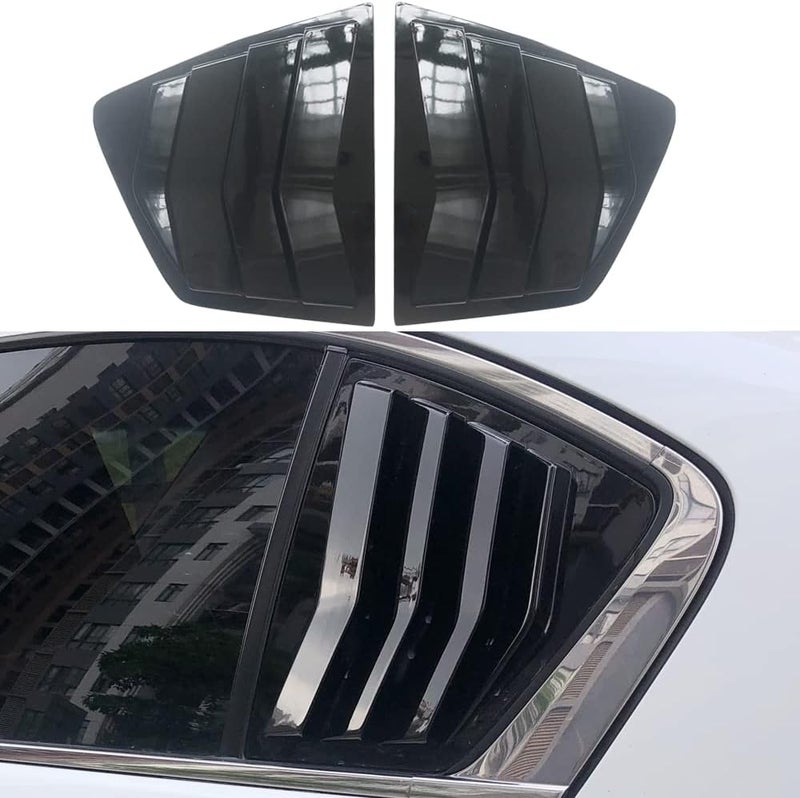 XITER 2pcs ABS Racing Style Rear Side Window Louvers for Honda Accord 9th Gen 2013-2017 Sedan (Black) - Image 1
